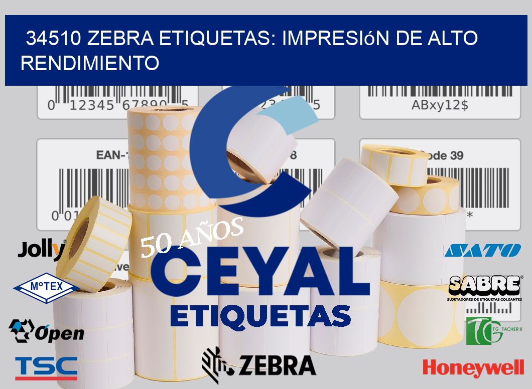 34510 Zebra Etiquetas: Impresión de Alto Rendimiento