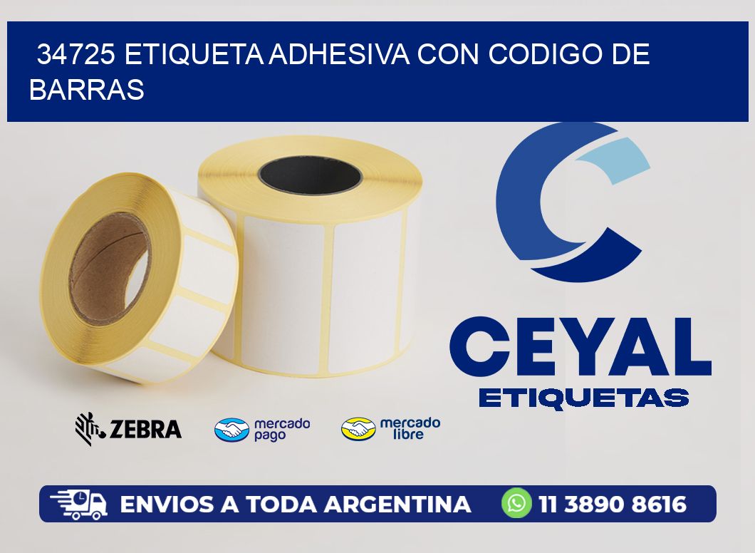 34725 ETIQUETA ADHESIVA CON CODIGO DE BARRAS