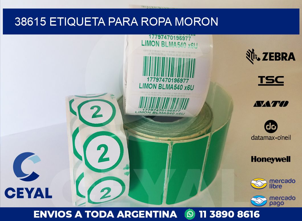 38615 ETIQUETA PARA ROPA MORON