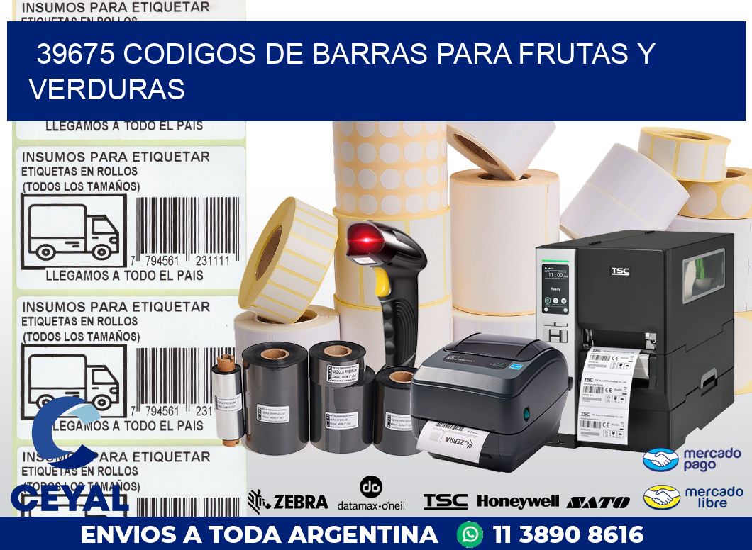 39675 CODIGOS DE BARRAS PARA FRUTAS Y VERDURAS