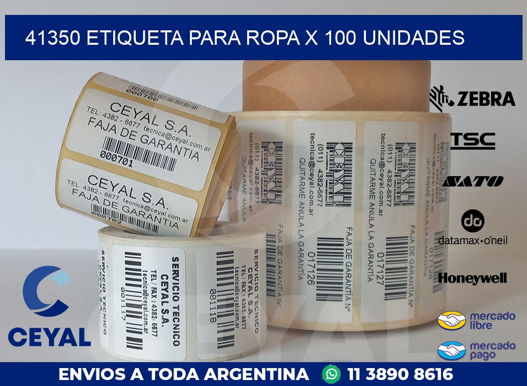 41350 ETIQUETA PARA ROPA X 100 UNIDADES
