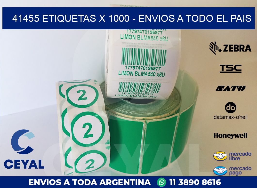 41455 ETIQUETAS X 1000 – ENVIOS A TODO EL PAIS