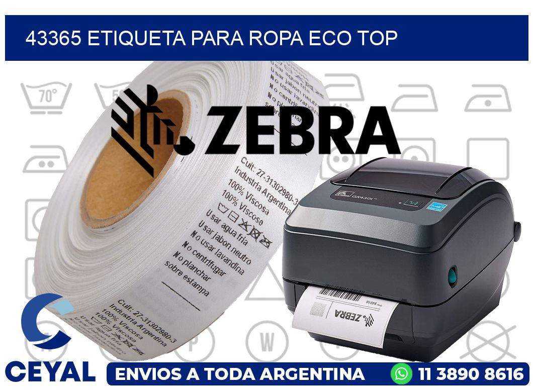 43365 ETIQUETA PARA ROPA ECO TOP