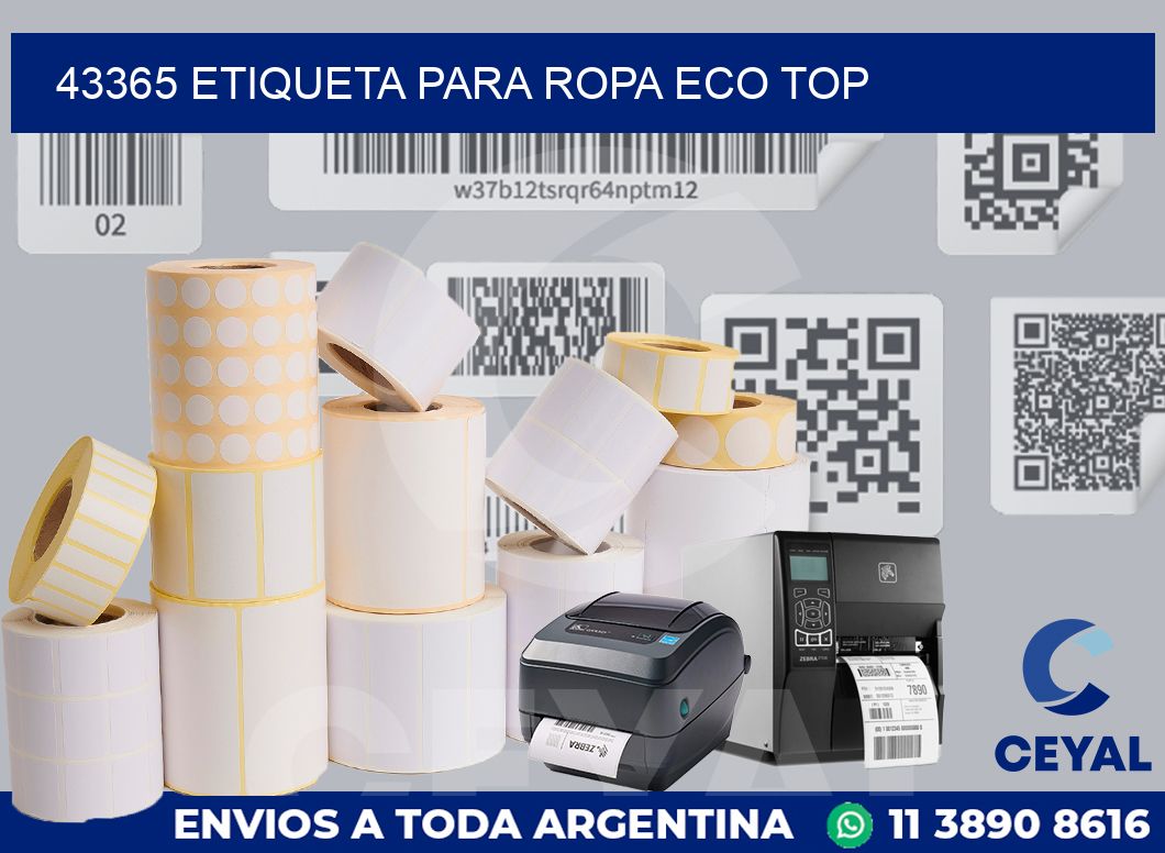 43365 ETIQUETA PARA ROPA ECO TOP