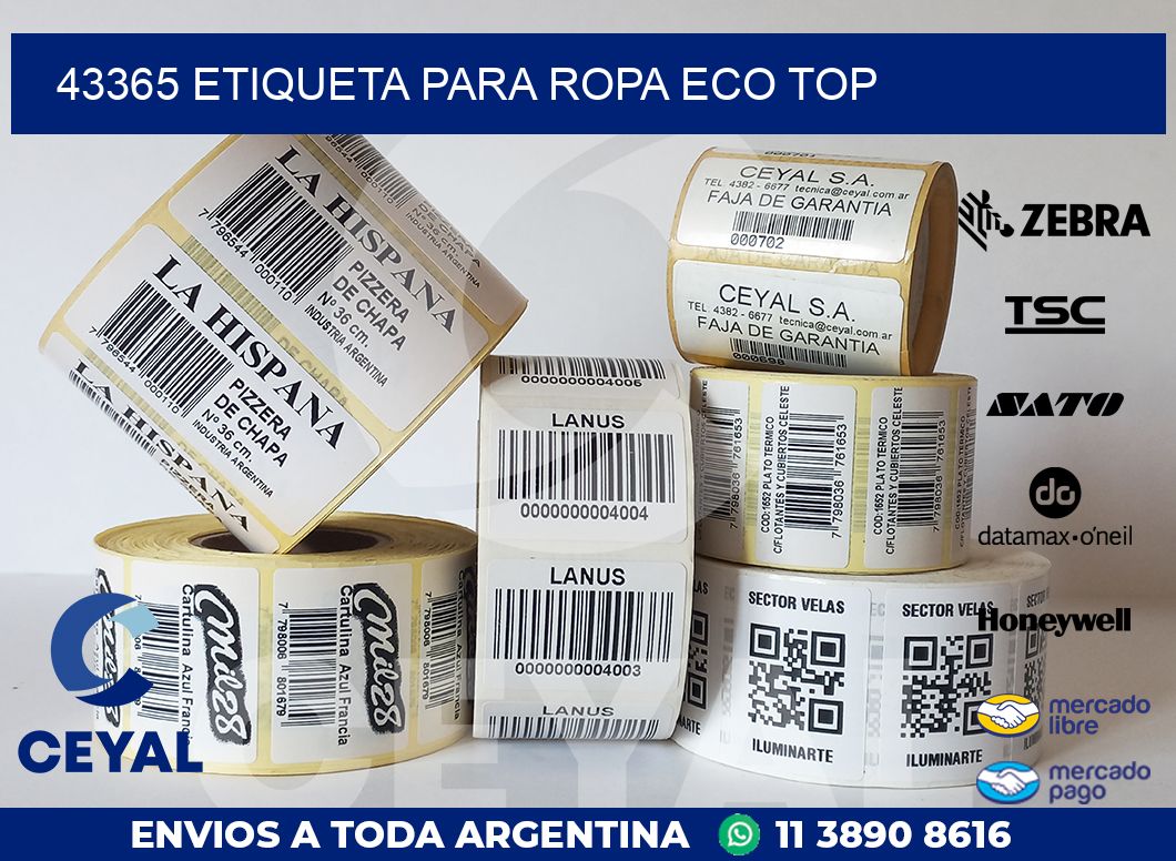 43365 ETIQUETA PARA ROPA ECO TOP