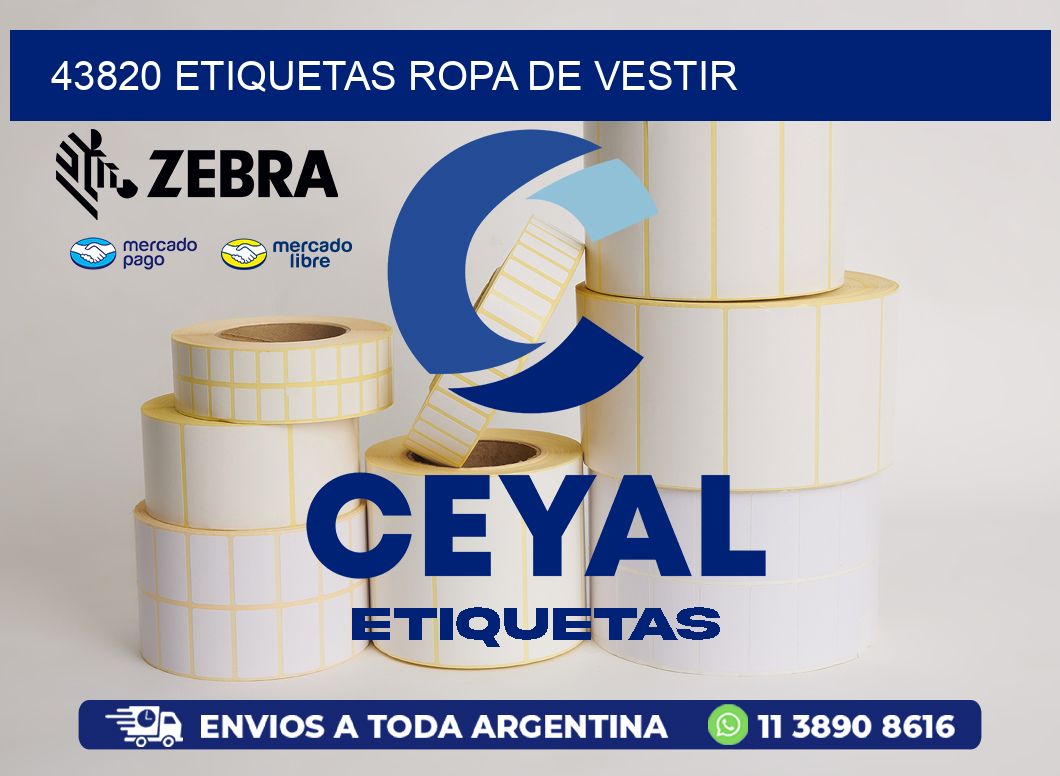 43820 etiquetas ropa de vestir