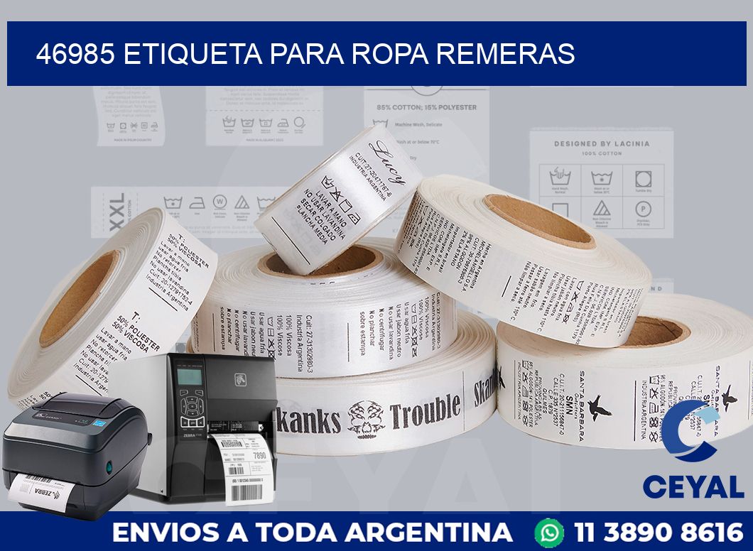 46985 ETIQUETA PARA ROPA REMERAS