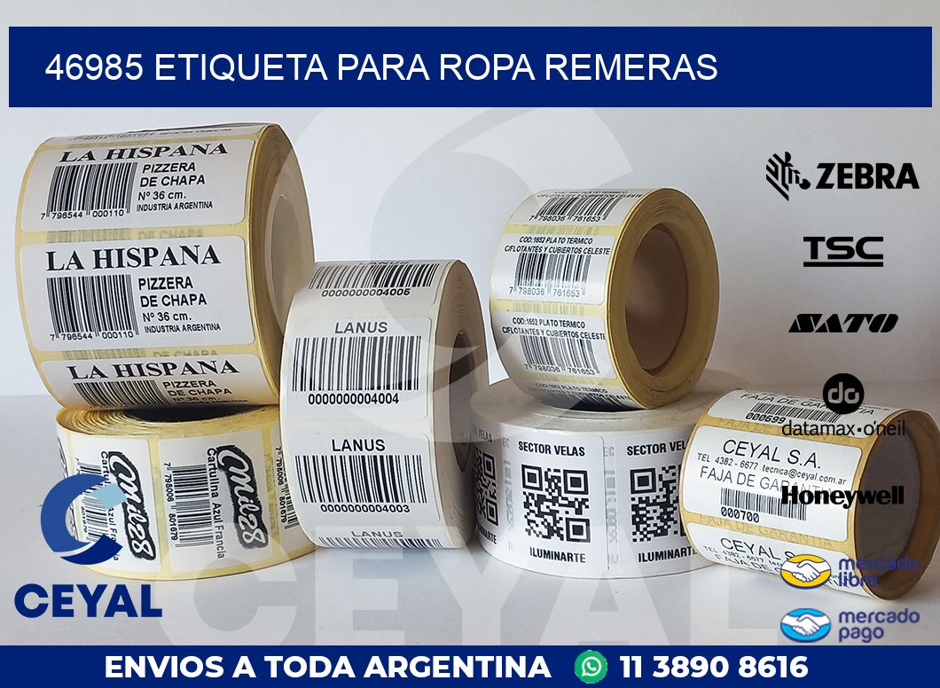 46985 ETIQUETA PARA ROPA REMERAS