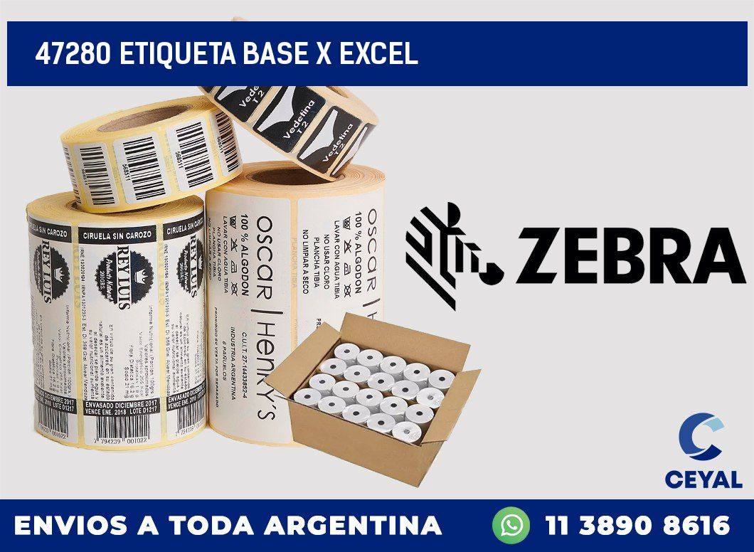 47280 etiqueta base x excel