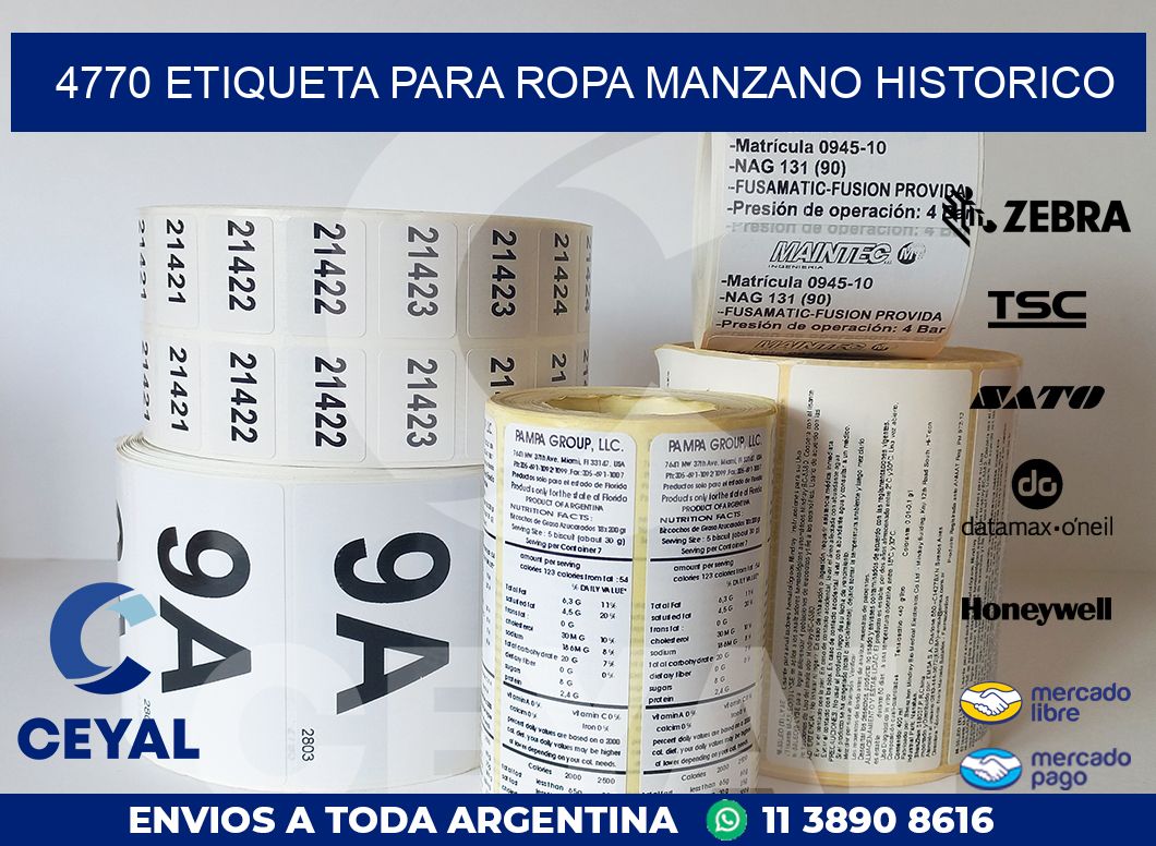 4770 ETIQUETA PARA ROPA MANZANO HISTORICO