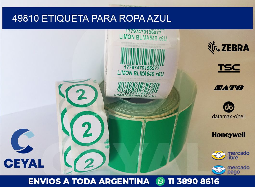 49810 ETIQUETA PARA ROPA AZUL
