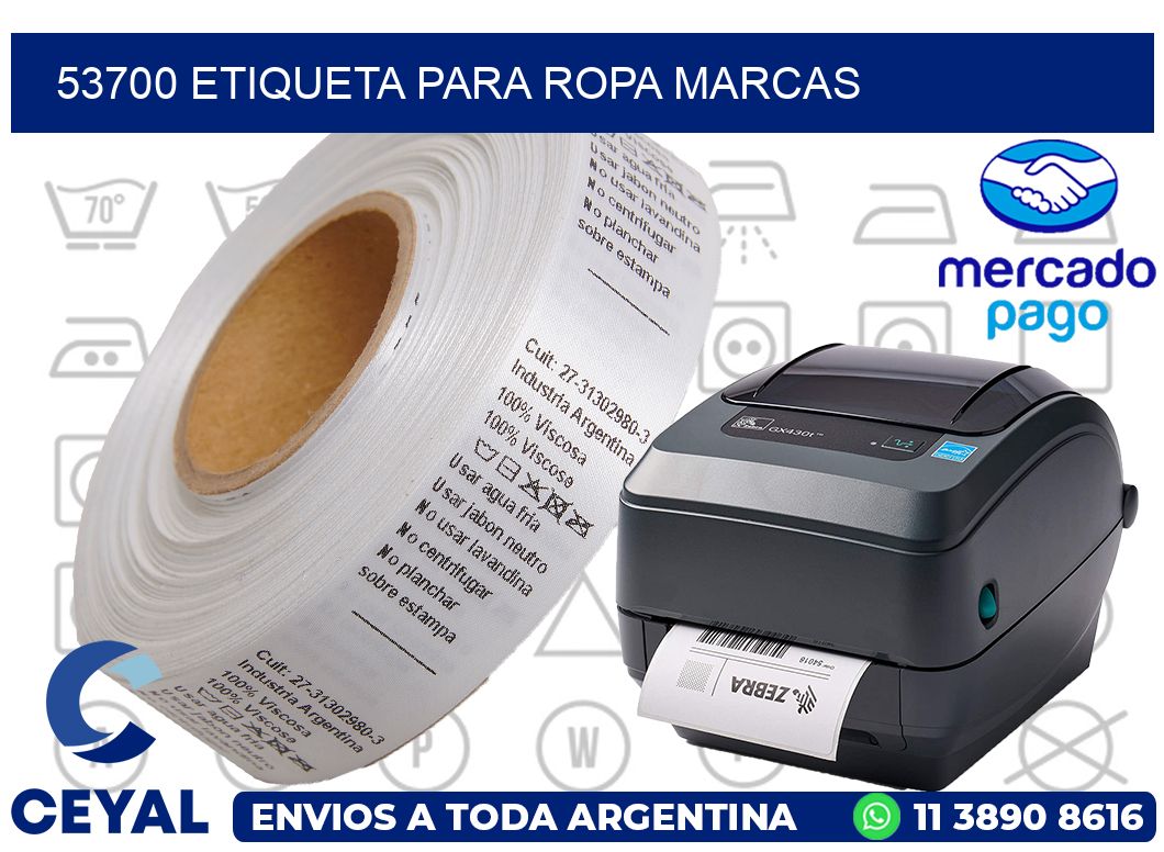53700 ETIQUETA PARA ROPA MARCAS