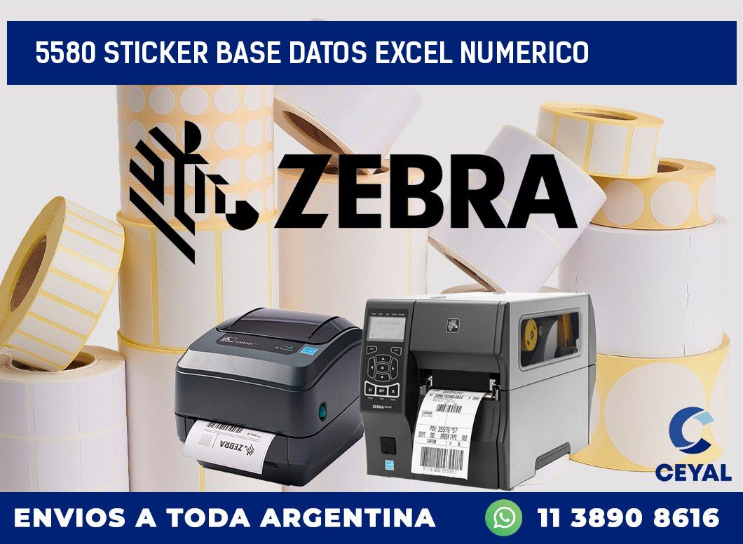 5580 sticker base datos excel numerico