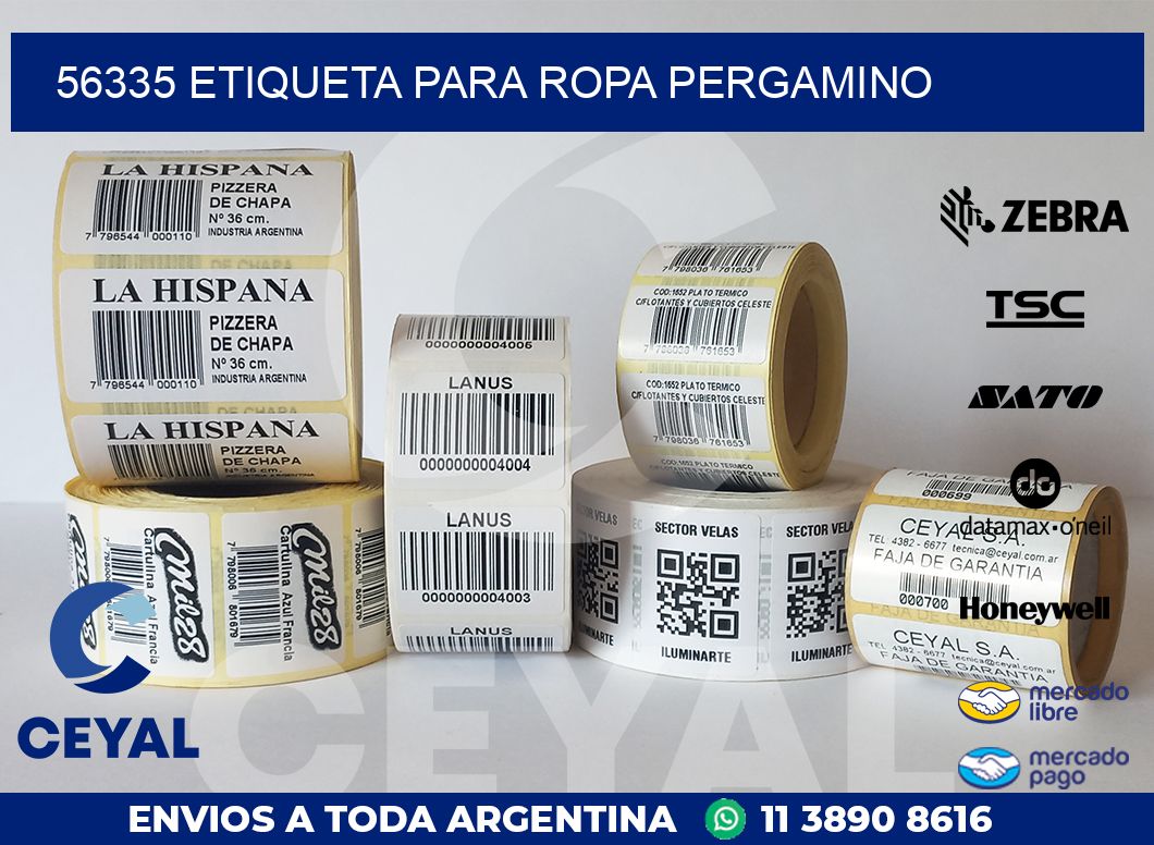 56335 ETIQUETA PARA ROPA PERGAMINO