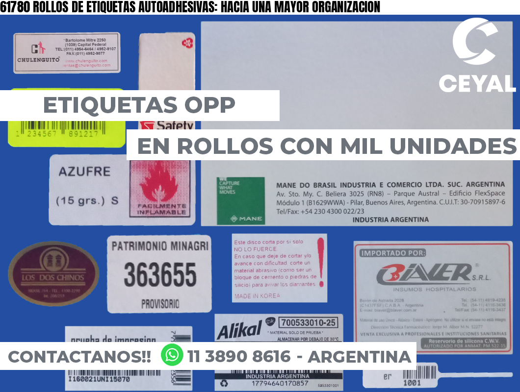 61780 ROLLOS DE ETIQUETAS AUTOADHESIVAS: HACIA UNA MAYOR ORGANIZACION