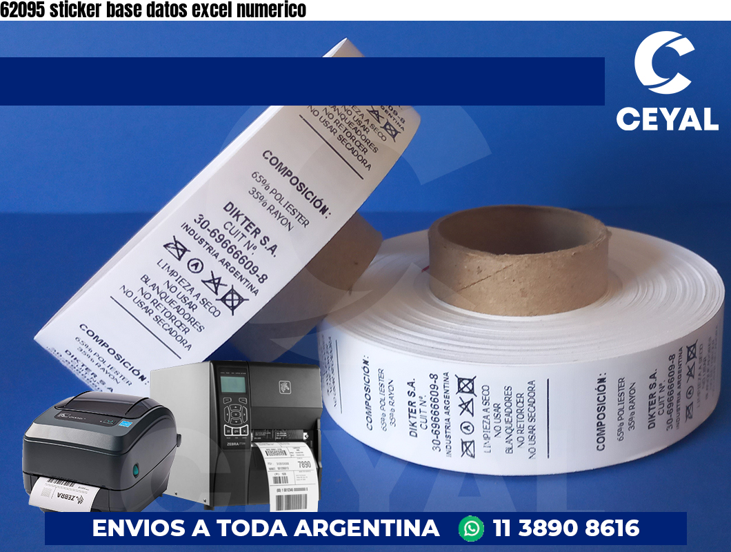 62095 sticker base datos excel numerico
