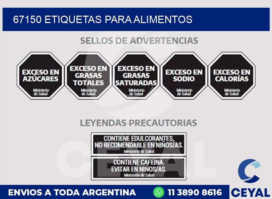 67150 ETIQUETAS PARA ALIMENTOS