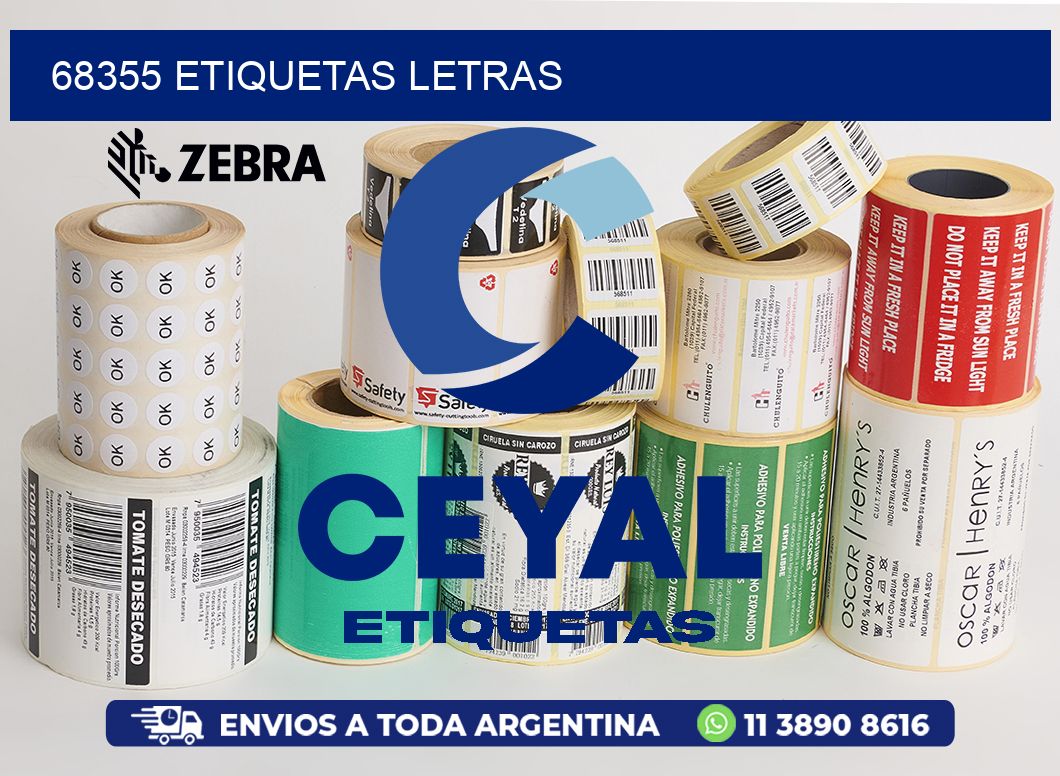 68355 etiquetas letras