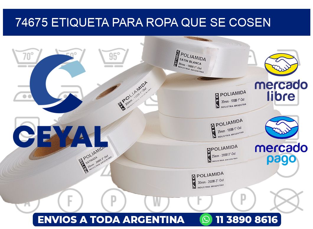 74675 ETIQUETA PARA ROPA QUE SE COSEN
