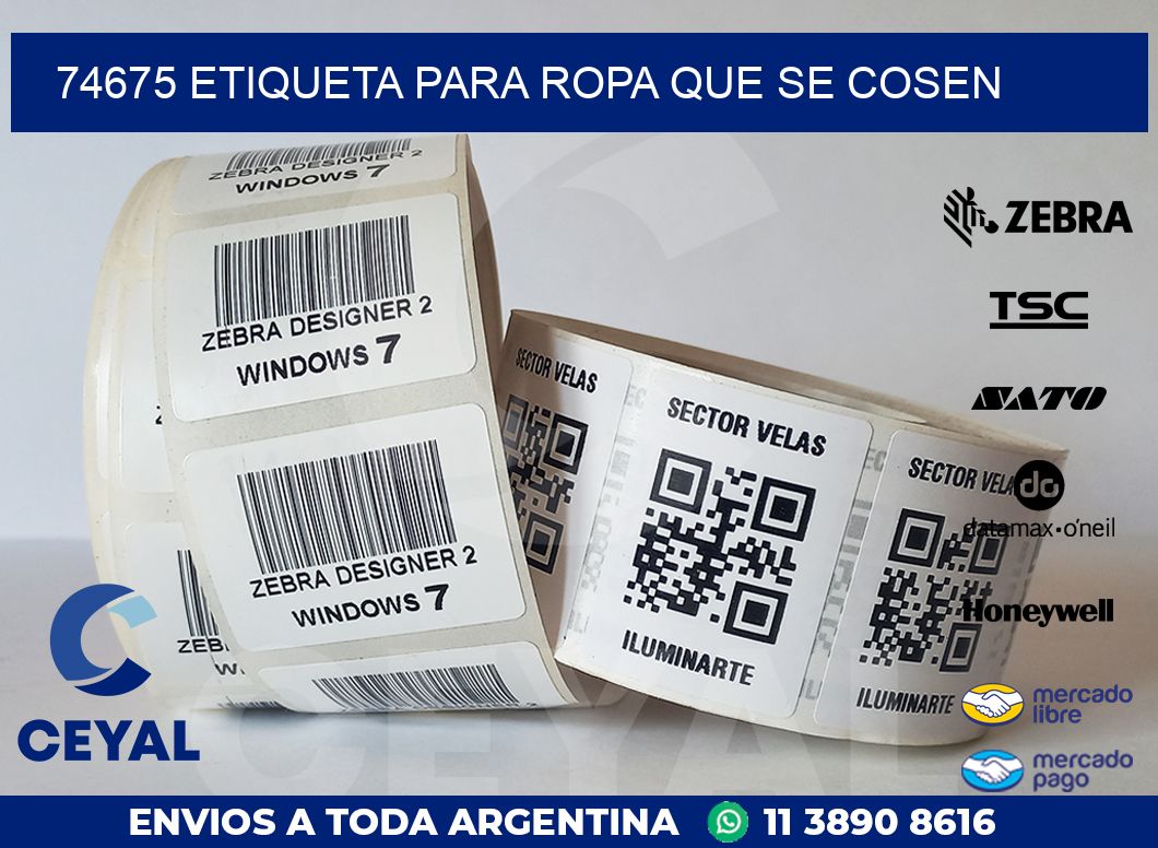 74675 ETIQUETA PARA ROPA QUE SE COSEN