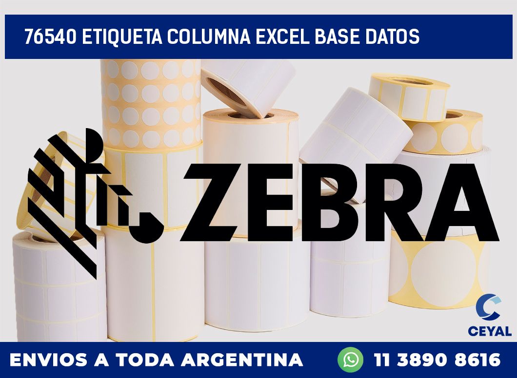 76540 etiqueta columna excel base datos
