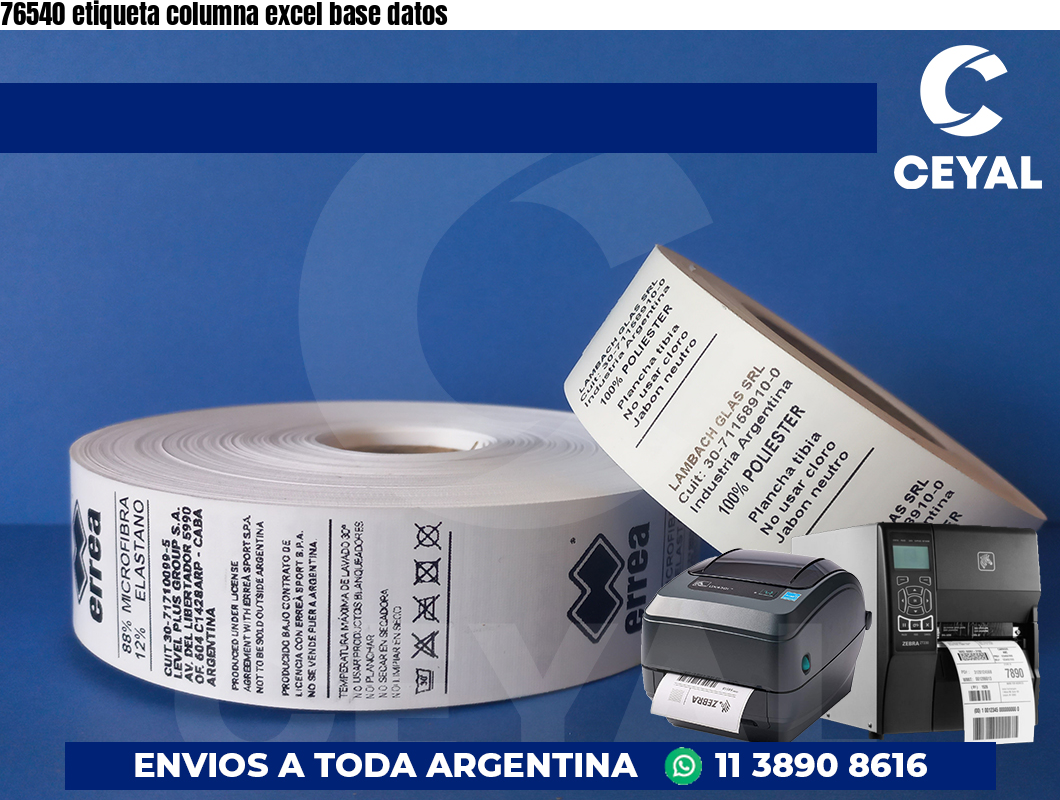 76540 etiqueta columna excel base datos