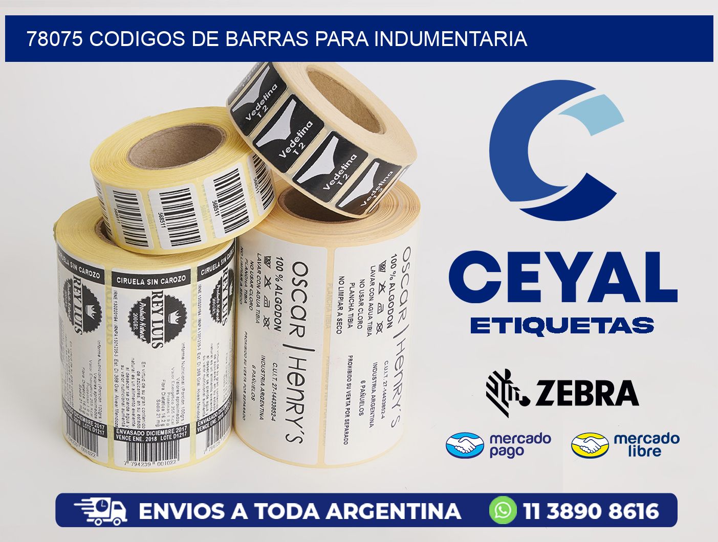 78075 CODIGOS DE BARRAS PARA INDUMENTARIA