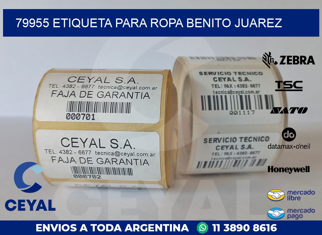 79955 ETIQUETA PARA ROPA BENITO JUAREZ
