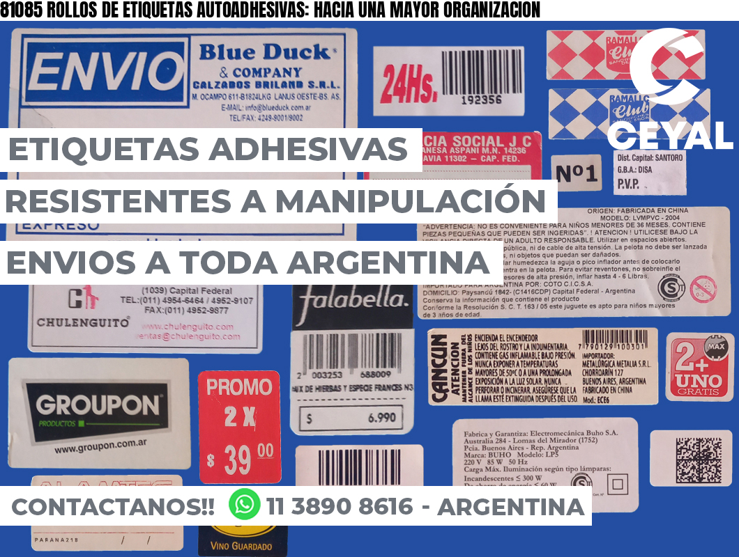 81085 ROLLOS DE ETIQUETAS AUTOADHESIVAS: HACIA UNA MAYOR ORGANIZACION