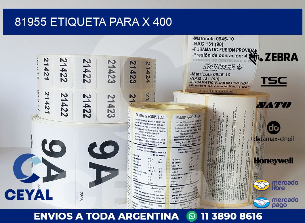 81955 ETIQUETA PARA X 400