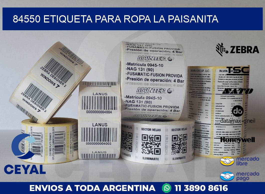 84550 ETIQUETA PARA ROPA LA PAISANITA