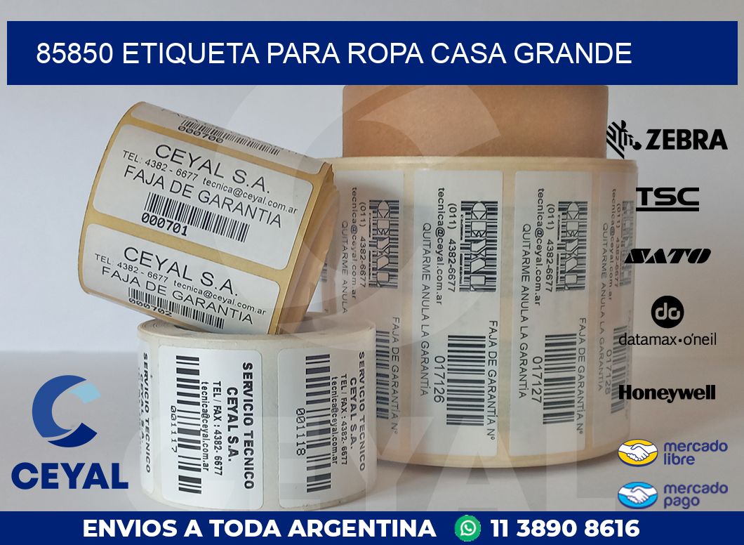 85850 ETIQUETA PARA ROPA CASA GRANDE