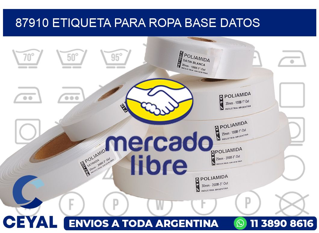 87910 ETIQUETA PARA ROPA BASE DATOS