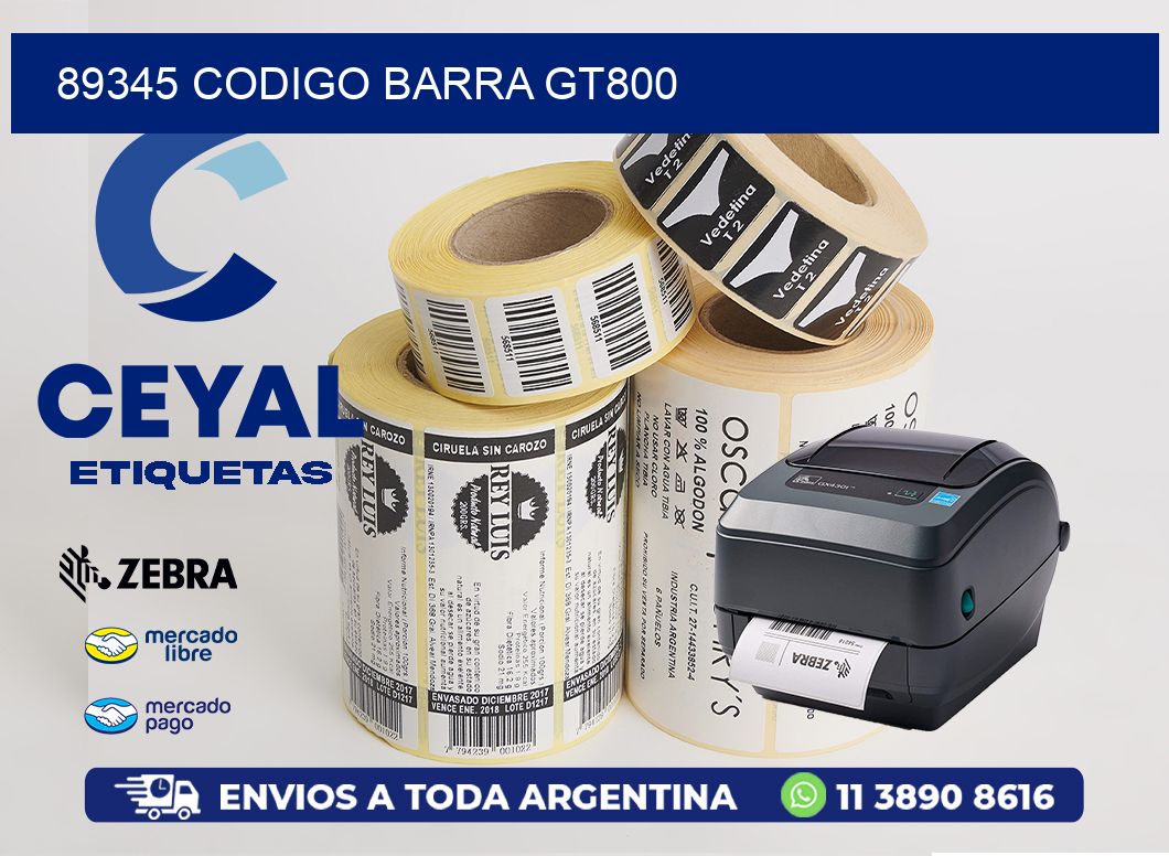 89345 CODIGO BARRA GT800