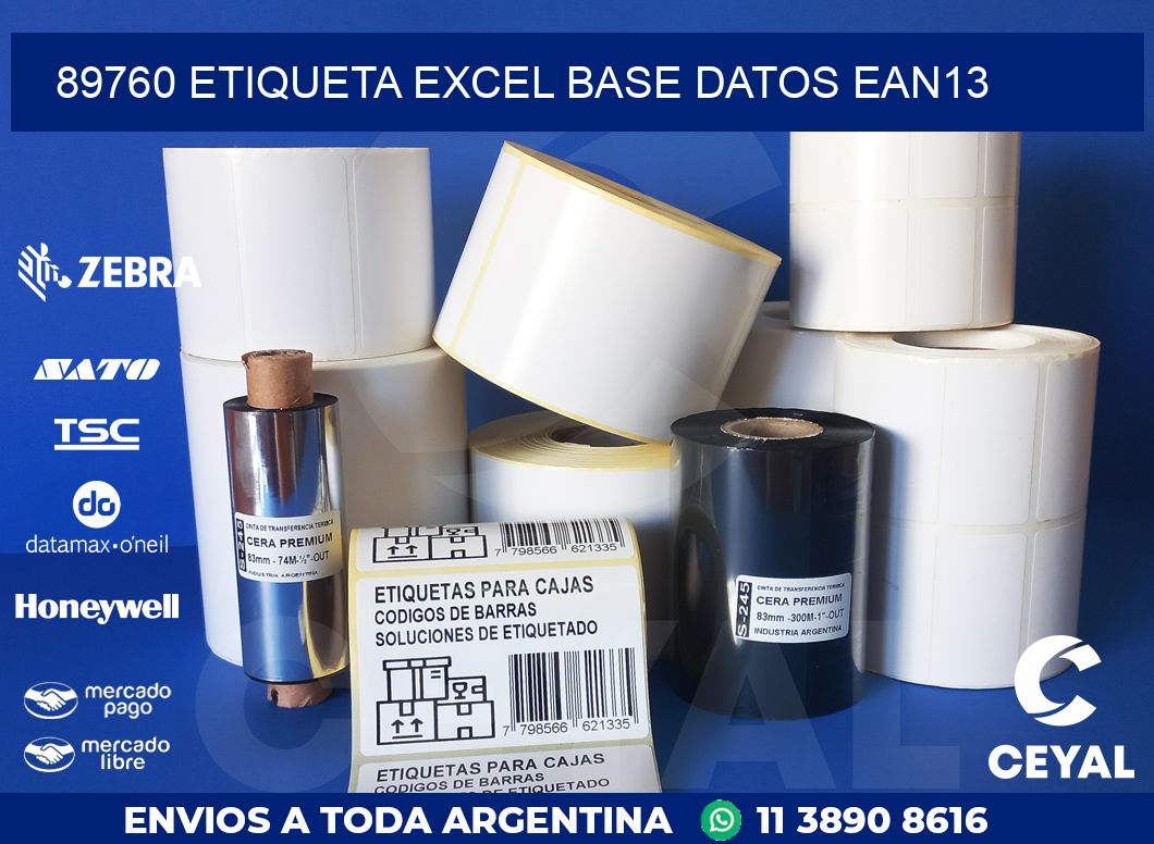 89760 etiqueta excel base datos ean13