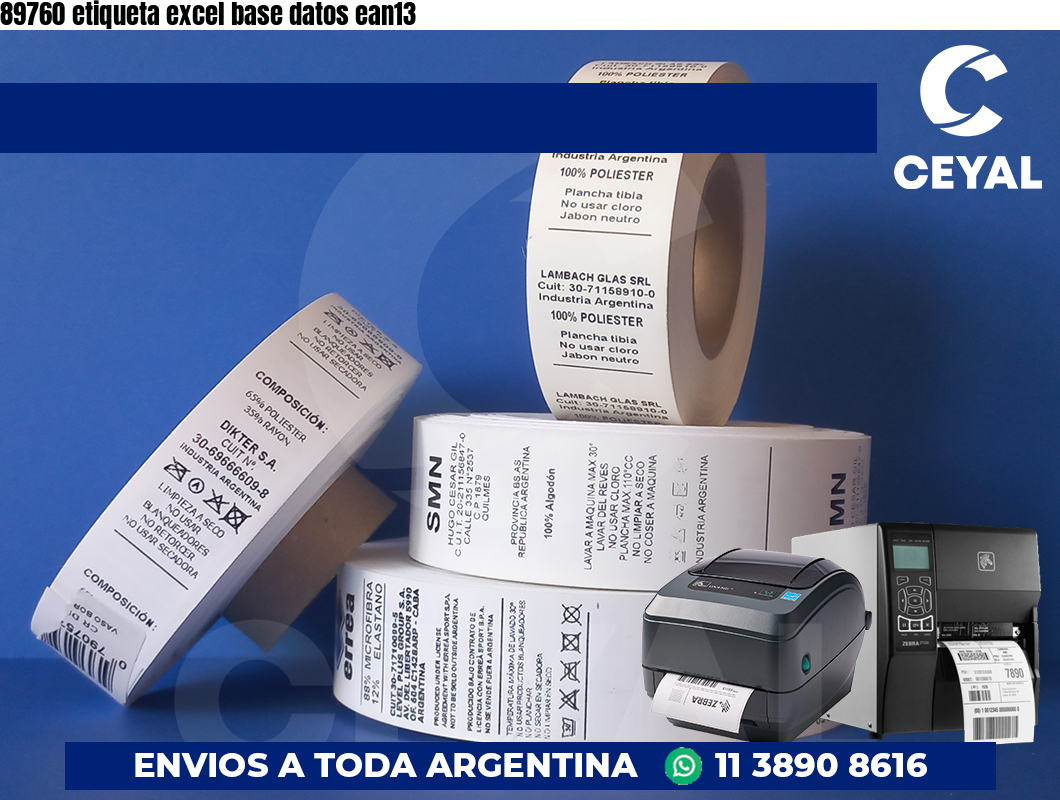 89760 etiqueta excel base datos ean13