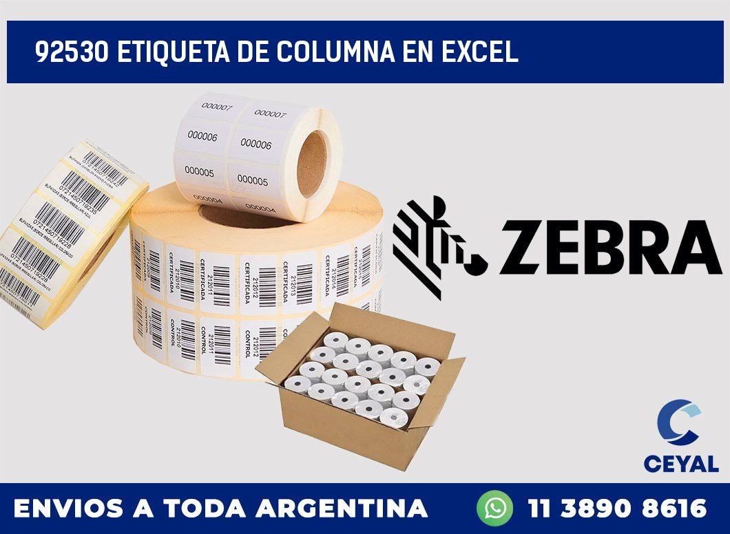92530 Etiqueta de columna en Excel