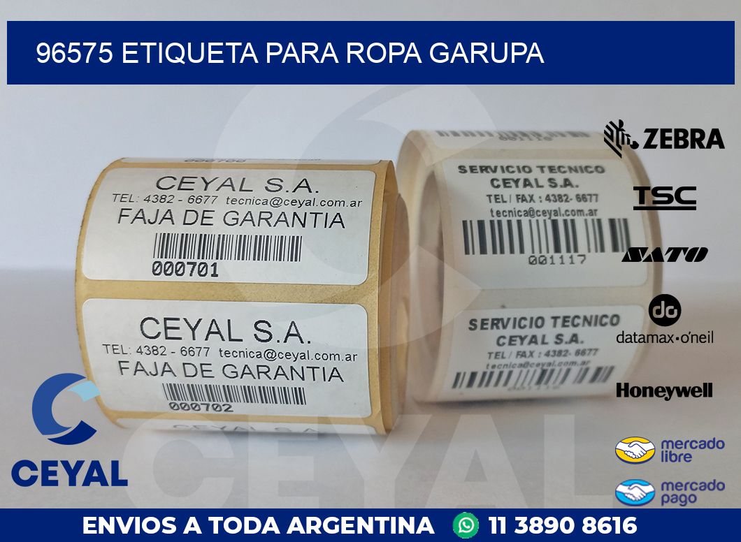 96575 ETIQUETA PARA ROPA GARUPA