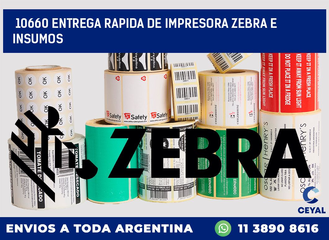 10660 ENTREGA RAPIDA DE IMPRESORA ZEBRA E INSUMOS
