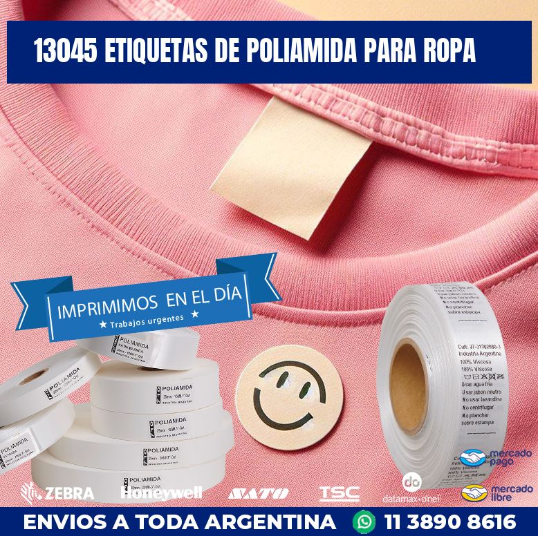 13045 ETIQUETAS DE POLIAMIDA PARA ROPA
