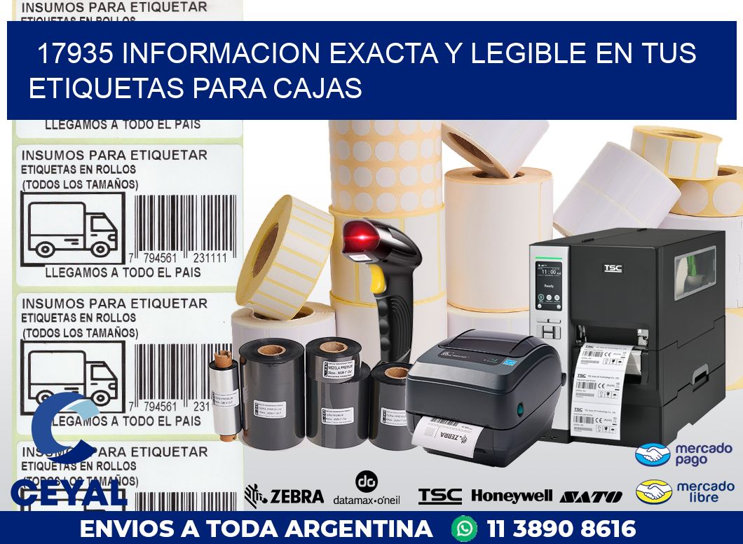 17935 INFORMACION EXACTA Y LEGIBLE EN TUS ETIQUETAS PARA CAJAS