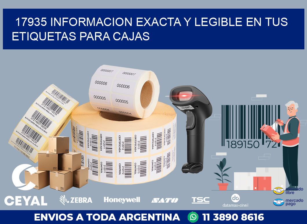 17935 INFORMACION EXACTA Y LEGIBLE EN TUS ETIQUETAS PARA CAJAS