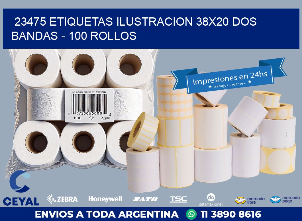 23475 ETIQUETAS ILUSTRACION 38X20 DOS BANDAS – 100 ROLLOS