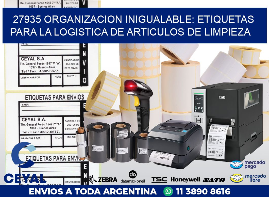 27935 ORGANIZACION INIGUALABLE: ETIQUETAS PARA LA LOGISTICA DE ARTICULOS DE LIMPIEZA