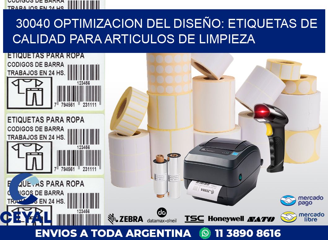 30040 OPTIMIZACION DEL DISEÑO: ETIQUETAS DE CALIDAD PARA ARTICULOS DE LIMPIEZA