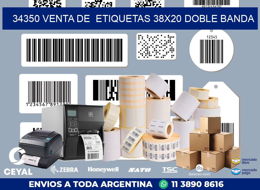 34350 VENTA DE  ETIQUETAS 38X20 DOBLE BANDA