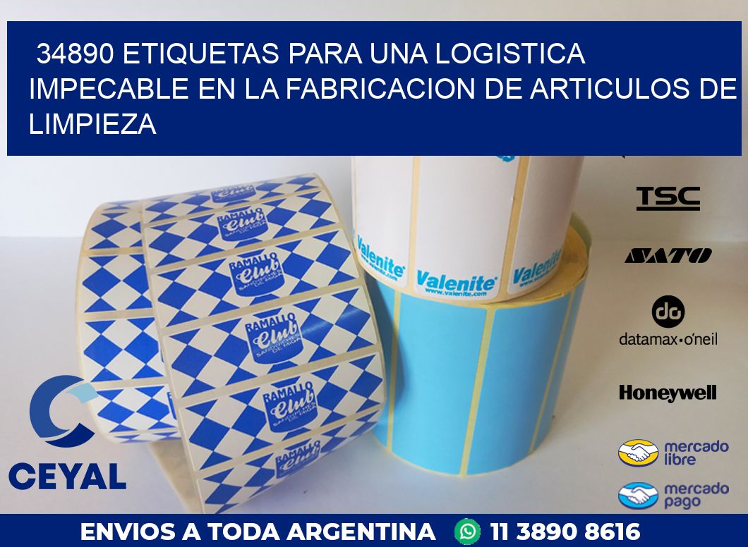34890 ETIQUETAS PARA UNA LOGISTICA IMPECABLE EN LA FABRICACION DE ARTICULOS DE LIMPIEZA