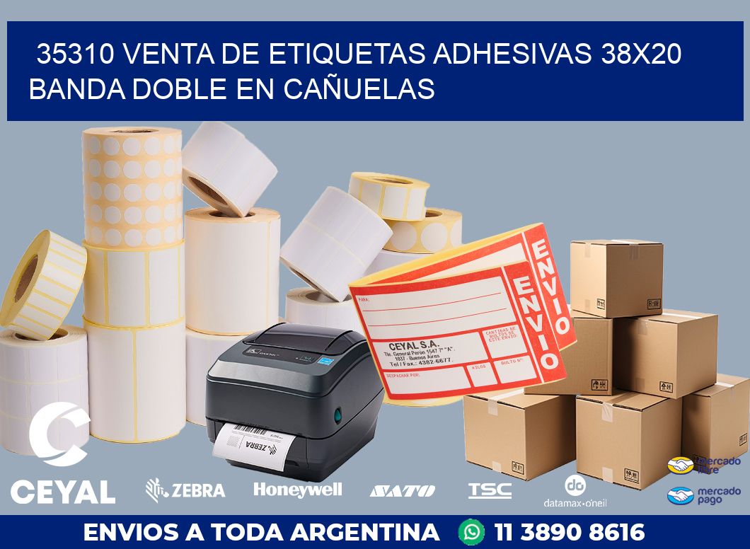 35310 VENTA DE ETIQUETAS ADHESIVAS 38X20 BANDA DOBLE EN CAÑUELAS