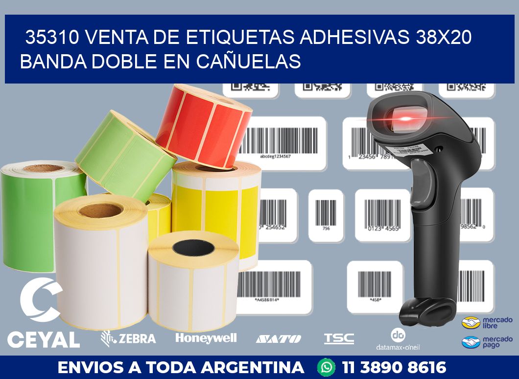 35310 VENTA DE ETIQUETAS ADHESIVAS 38X20 BANDA DOBLE EN CAÑUELAS
