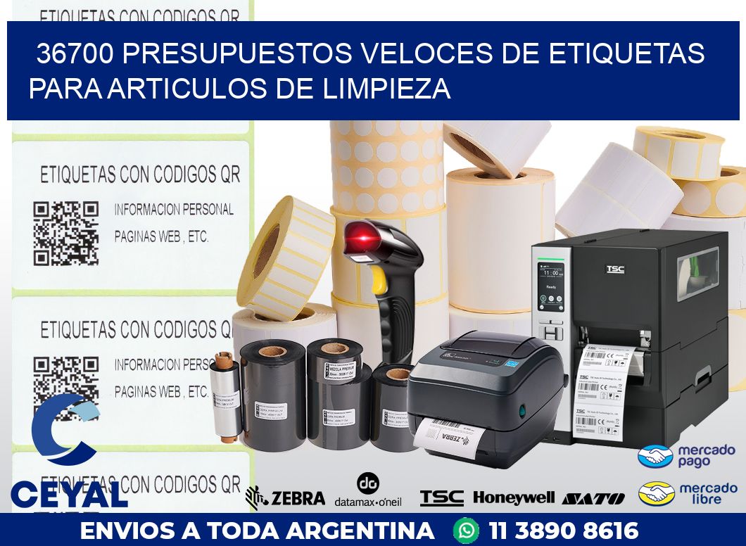 36700 PRESUPUESTOS VELOCES DE ETIQUETAS PARA ARTICULOS DE LIMPIEZA